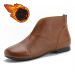 Talvised uued punased naiste ehtsast nahast poolsaapad Moodsad naiste V-kaelusega disainer retrostiilis s&uuml;gisesed, Chelsea saapad CN 39 (245)