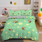 Armas multikas mesilase tekikott King Queen Magus mesi Voodipesukomplekt Lastele Poistele T&uuml;drukutele Kevadine Kollane Lendav putukas Pol&uuml;ester Tekikott 70x133cm 2pcs