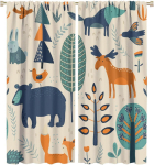 Laste safariloomade kardinad Metsaelu džungliloomade aknaviidud poiste t&uuml;drukute magamistuppa Armas multikakoon l&otilde;vi lasteaed 53x116CM-2PC