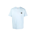 Stone Island Logo &Uuml;hev&auml;rviline &Uuml;mmarguse Kaelusega Kampsun Sirge L&otilde;ikega L&uuml;hikeste Varrukatega T-s&auml;rk Meeste Topid Hele-Sinine 791524113-V0041 S white