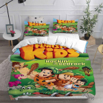 The Flintstones Voodipesukomplektid Tekk Tekikott Voodikate Tekikott Padjap&uuml;&uuml;r 2-3 Osaline Komplekt Lastele T&auml;iskasvanute Suurus EU Single 135x200cm