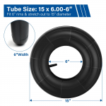 2 tk 15x6.00-6 sisekumm muruniidukile, lumepuhurile, s&otilde;iduk&auml;rudele, ATV-dele, kardidele, golfik&auml;rudele, asendussisekumm United States