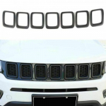 7x Front Grille Grill Cover erts Frame Trim for Jeep Compass 2017+ Matt Black