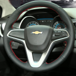 DIY Hand stitched non-slip Black suede Car Steering Wheel Cover for Chevrolet Sail 2015-2017 Cavalier 2016 2017 style 3