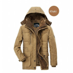 Talvejope meeste mood soe paks tuulejakk fliis puuvillane parkas s&otilde;jav&auml;e mantel riided XXXXXXL khaki