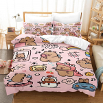 Kapibaara Voodipesukomplekt Luksuslik Anime Kapibaara Kuninglik Suurus Tekikate Padjap&uuml;&uuml;r Laste Magamistuba Armas Voodikott Padjap&uuml;&uuml;r Laste Kingitus EU Single(135*200cm)3pcs