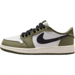 Air Jordan 1 Low GS Medium Olive Laste tossud Roheline Must Summit-Valge HQ6999-200 36