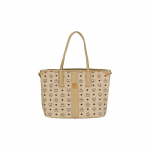 MCM Himmel Metalllogo T&otilde;mblukuga Sulgemine Kaetud L&otilde;uend Nahkdetailidega Crossbody T&otilde;mblukuga K&auml;ekott Naiste Stiil Pruun Basic Set (Bag + Dust Bag)