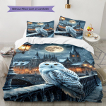 Maagiline Kooli &Ouml;&ouml;kulli Mustriga Voodipesu Tekikomplekt Tekikate Padjap&uuml;&uuml;r Kodu Kaunistus Kingitus (1 * tekikott + 2 * padjap&uuml;&uuml;ri, ilma s&uuml;damikuta) 135x200cm