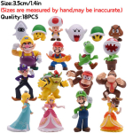3-48 tk/komplekt Mario Bros printsess Peach Bowser Goomba figuurid m&auml;nguasjad armsad anime Donkey Kong Yodhi Boo Toad mudelnukud s&uuml;nnip&auml;evakingitused gray
