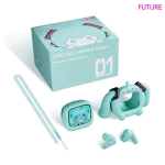 Hatsune Miku puutetundlik interaktiivne juhtmevaba Bluetooth anime perifeeria peakomplekt kinkekarbis kuubikujuline n&auml;gu LCD laste m&auml;nguasi j&otilde;ulukingitused white