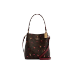 Coach Town 22 Klassikaline Monogramm S&uuml;dame Lilleline Prindiga L&otilde;uendi ja Nahast Koppkott Naiste K&auml;ekotid Pruun Burgundiapunane C7975-IMBMC Basic Set (Bag+Dust Bag)