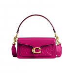 Coach Tabby 20 Reljeefne T&auml;hekujuline Logo Klapp Riistvara Kinnitus Multifunktsionaalne Tasku Lakknahast Messenger Bag K&auml;es hoitav &Otilde;lakott Naiste kotid CM556-B4MJ Basic Set (Bag+Dust Bag)