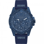 GUESS Frontier Sinine Roostevaba Teras / Silikoon Meeste Kvartsikell W1132G4 sinine