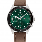 Tommy Hilfiger Larson Roheline Pruun Nahast Meeste Kvartsikell 1791983 roheline