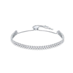 Swarovski Subtle Classic T&auml;ielikult Teemantidega Kahekordse Keti Reguleeritav K&auml;ev&otilde;ru Naiste k&auml;ev&otilde;ru Valge-Kuld 5221397 Box+Shopping Bag (Random Color)