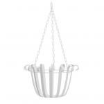 Seinale riputatav rauast lillepotikorv riidepuu istutusmasin R&otilde;du aed Kodukaunistus valge