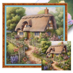 Maastikuga tr&uuml;kitud tikkimiskomplekt 40x40cm DIY 11CT Tikand K&auml;sit&ouml;&ouml;komplekt Dekoratsioon