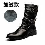 Meeste Nahast K&otilde;rge Kvaliteediga Keskmise S&auml;&auml;rega Saapad Moodsad Klassikalised S&uuml;gis Talv Must Punk Rock Jalan&otilde;ud Vabaaja Meeste 38