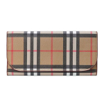 Burberry Vintage Check Nahast Pikk Rahakott Kontrast&otilde;mblustega Igap&auml;evaseks Kasutamiseks Basic Set (Bag+Dust Bag)