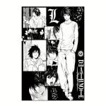 Death Note L Lawliet Manga Kollaaž Seinavaip Anime Seinale Riputatav Magamistoa &Uuml;hiselamu Kaunistuseks Lame Prinditud 150x100cm(60x40in) gray