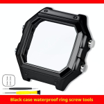 AE1200 Korpus roostevabast terasest raam rihm Casio G-Shock 3299 AE-1200WH AE-1300 jaoks Muudetud metallist randmekellakorpuse peegelklaasikomplekt For AE-1200 AE1300 black