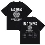 2026 Rock Band Bad Omens Tuuri Graafiline T-s&auml;rk Meestele ja Naistele Uus Suvine Gooti R&otilde;ivas Hip-hop &Uuml;mmarguse Kaelusega L&uuml;hikeste Varrukatega Top S mitmev&auml;rviline