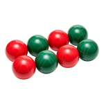 Bocce pallikomplekt, 107 mm, 8 vaigist palli, pallino, kandekoti ja m&otilde;&otilde;ten&ouml;&ouml;ri, 2 v&auml;rvi (punane ja roheline), 2&ndash;8 m&auml;ngijale, Bocce pallim&auml;ngu komplekt