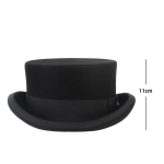 Meeste silinder M&uuml;ts Villane Bowler Hat Derby Hat S&uuml;gis Talv Vintage Briti stiil Jazzik&uuml;bar Presidendik&uuml;bar 11 cm k&otilde;rge mustkunstniku m&uuml;ts M 56-58 black