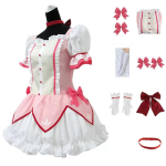Roosa Anime Cosplay Kleit, Maagilise T&uuml;druku Halloweeni Peo Rollim&auml;ngu Kost&uuml;&uuml;mikomplekt XS white