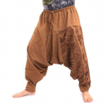 Meeste Hiphop Haaremi p&uuml;ksid jalgevahe kottis Joggers Plus Size Boho Gypsy Aladdin Summer Bohemian Nepal laia s&auml;&auml;rega p&uuml;ksid p&otilde;hjuslikud p&uuml;ksid M pruun