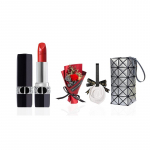 DIOR Huulepulk Satin 999 1,5g + Roosikimp + Valge Kivi Aroomiteraapia + J&auml;&auml;h&otilde;bedane Kosmeetikakott sinine