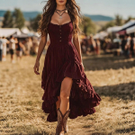 Elegantne naiste strapless kleit, kortsutatud v&ouml;&ouml;koht, bodycon midi kleit, volangidega alumine &auml;&auml;r, n&ouml;&ouml;pidega esiosa, varrukateta suvekleit M veini