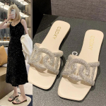 Suvised Sandaalid Naistele Lamedad Sandaalid S&auml;delevate Kivist Liugsandaalid Trendikad Naiste Rannakohad S&auml;delevad Elegantne Slip-on Bling Vabaaja Jalan&otilde;ud 37