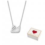 Swarovski kunstkristall, Swarovski element, Roodiumiga kaetud kaelakeed naistele, valge F (One Size Fits All)-white gift box valge