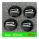 (60 R Uus Must) Auto R Embleem Ratta Keskava Kate Kleebis Tarvikud Volkswagen VW R-line GTI Polo Golf Touareg Passat Magotan Tiguan Jetta jaoks