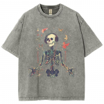 Suvine unisex T-s&auml;rk Y2K naiste riiete m&uuml;&uuml;k &uuml;lem&otilde;&otilde;duline koljupildiga faux denim top Harajuku l&uuml;hikeste varrukatega S mitmev&auml;rviline