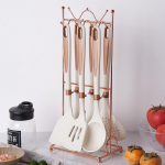 Uus 7-osaline silikoonist k&ouml;&ouml;gitarvete komplekt Ladustamisriiuli komplekt Kleepumatu toiduvalmistamisspaatula Silikoonist supilusikate komplekt K&ouml;&ouml;gitarvikud valge