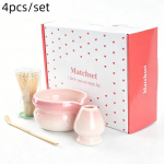 8 tk Matcha teekomplekt Roosa gradient Jaapani stiilis T&auml;ielik matcha kausi komplekt T&auml;iuslik kingitus pulmadeks ja sissekolimiseks 4pcs