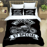 Guzzi mootorrattaga tr&uuml;kitud Voodipesukomplektid peen vooditarvete komplekt tekikott vooditekkide komplekt voodipesukomplekt luksuslik s&uuml;nnip&auml;evakingitus 135x200cm white