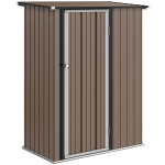 Varjualune 1,07 m&sup2; kaldkatusega, 142 x 86 x 189 cm T&ouml;&ouml;riistakuur lukustatava uksega, Aiamaja, Teras, Pruun 142 x 86 x 189 cm pruun