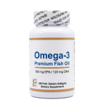 Toitumine Omega-3, Kvaliteetne Kala&otilde;li, 180 mg EPA / 120 mg DHA Kontsentreeritud Trig&uuml;litseriidi Vorm, 100 Kalaželatiinist Pehmet Kapslit 1pack