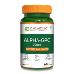 Pure Nutrition Alpha GPC 300mg koos L-gl&uuml;tser&uuml;&uuml;lfosfor&uuml;&uuml;lkoliiniga Kognitiivne funktsioon | V&otilde;imas Alpha GPC toidulisand aitab parandada keskendumisv&otilde;imet, menta
