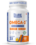 Puhas serveerimiskogus uuesti esterifitseeritud trigl&uuml;tseriid (RTG) Vorm Omega 3 Kala&otilde;li Kapslid | Kolmekordne 3X Tugevus 450mg EPA & 300mg DHA | Vitamiin D3 K2-MK7 & Vi