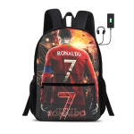 Ronaldo Laste koolikotid CR Jalgpalli staari seljakott USB-liidesega Kott &otilde;pilasele Seljakott Jalgpall Spordikott Laste kingitus