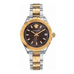 Versace Naiste Hellenyium Kahev&auml;rviline &Scaron;veitsi Kvartsikell 35mm V12040015 pruun
