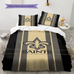 New Orleans Saintsi logomustriga voodipesukomplekt Tekikate Padjap&uuml;&uuml;r Kodukaunistus Kingitus (1 * tekikott + 2 * padjap&uuml;&uuml;ri, ilma s&uuml;damikuta) 200x220cm