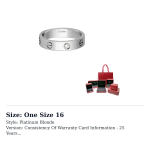 CARTIER LOVE 18K Kuld Teemantr&otilde;ngad Unisex Valge Kuld B4050500 One Size 16