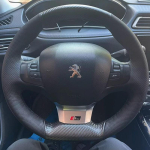 Peugeot 308 307 2016-2019 jaoks K&auml;sit&ouml;&ouml;na &otilde;mmeldud Musta &otilde;mblusega Auto rooliratta kate DIY libisemiskindel nahast auto sisekujundus