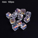 100 tk/partii 4/6 mm AB v&auml;rvi DIY kristallhelmed dekoratiivsete ehete valmistamiseks 4 mm